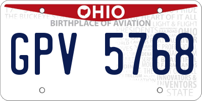 OH license plate GPV5768