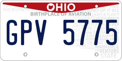 OH license plate GPV5775