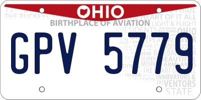 OH license plate GPV5779