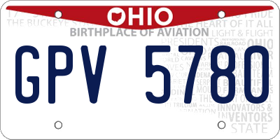 OH license plate GPV5780
