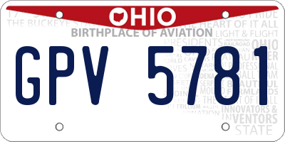 OH license plate GPV5781