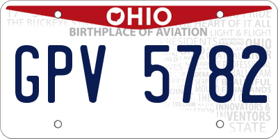 OH license plate GPV5782