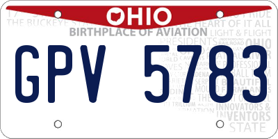 OH license plate GPV5783