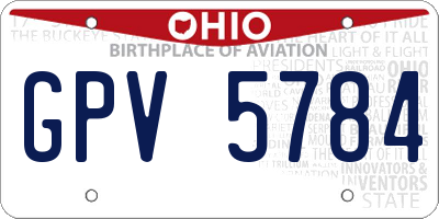 OH license plate GPV5784