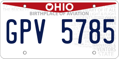 OH license plate GPV5785