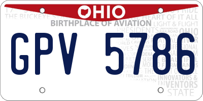 OH license plate GPV5786