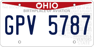 OH license plate GPV5787
