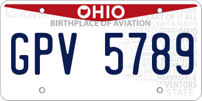 OH license plate GPV5789
