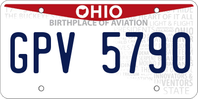 OH license plate GPV5790