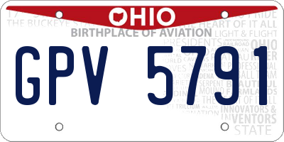 OH license plate GPV5791