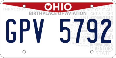 OH license plate GPV5792