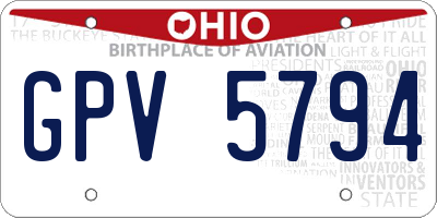 OH license plate GPV5794
