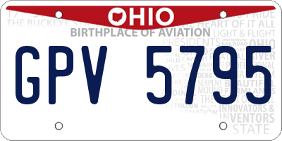 OH license plate GPV5795