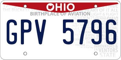 OH license plate GPV5796