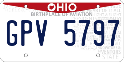 OH license plate GPV5797