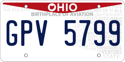 OH license plate GPV5799