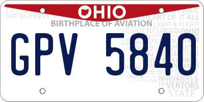OH license plate GPV5840