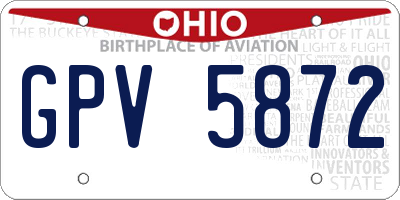 OH license plate GPV5872