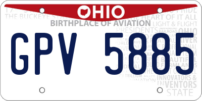 OH license plate GPV5885