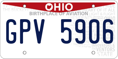 OH license plate GPV5906