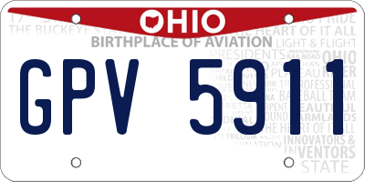 OH license plate GPV5911