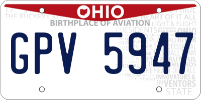 OH license plate GPV5947