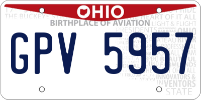 OH license plate GPV5957