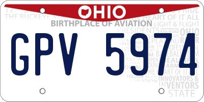 OH license plate GPV5974