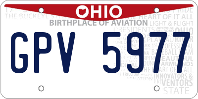OH license plate GPV5977