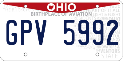 OH license plate GPV5992