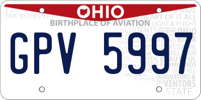 OH license plate GPV5997
