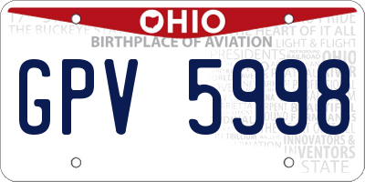 OH license plate GPV5998