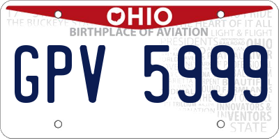 OH license plate GPV5999