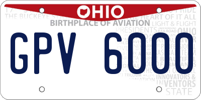 OH license plate GPV6000