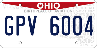 OH license plate GPV6004