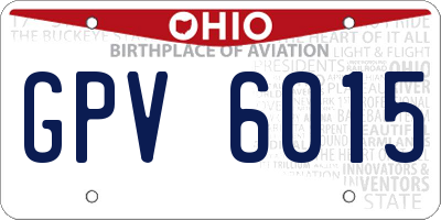 OH license plate GPV6015