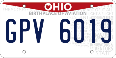 OH license plate GPV6019