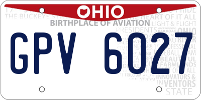 OH license plate GPV6027