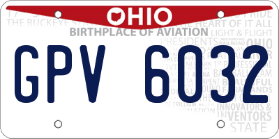 OH license plate GPV6032