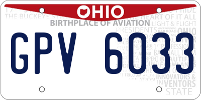 OH license plate GPV6033
