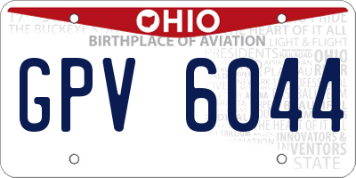 OH license plate GPV6044