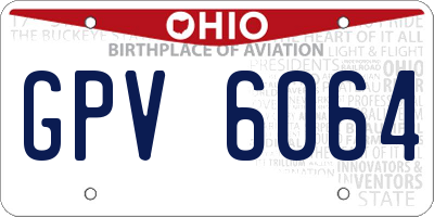 OH license plate GPV6064