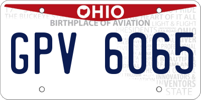 OH license plate GPV6065
