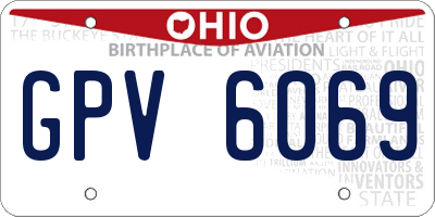 OH license plate GPV6069