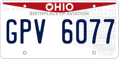 OH license plate GPV6077