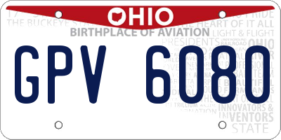 OH license plate GPV6080