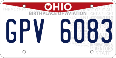 OH license plate GPV6083
