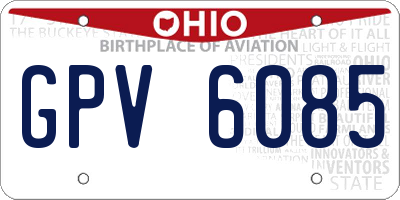 OH license plate GPV6085