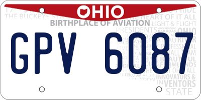 OH license plate GPV6087