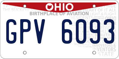 OH license plate GPV6093